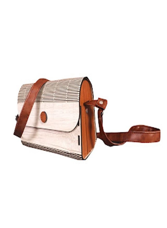 Styxon Wooden Purse Clutch Bag,Ladies wallet wooden, Light Weight Unique Purse With Belt Handbags for woman,Girls | 20.32 X 7.62 X 14 CM | Light Weight - Image 1